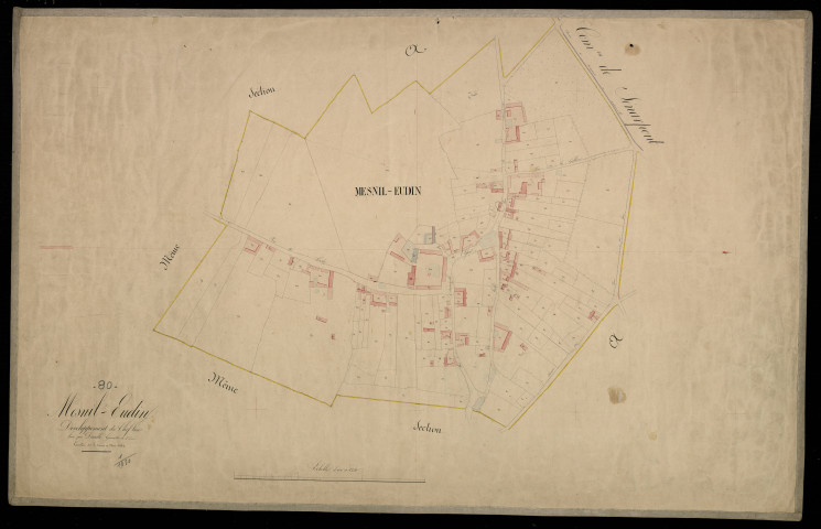 Plan du cadastre napoléonien - Bermesnil (Mesnil-Eudin) : Chef-lieu (Le), A développement