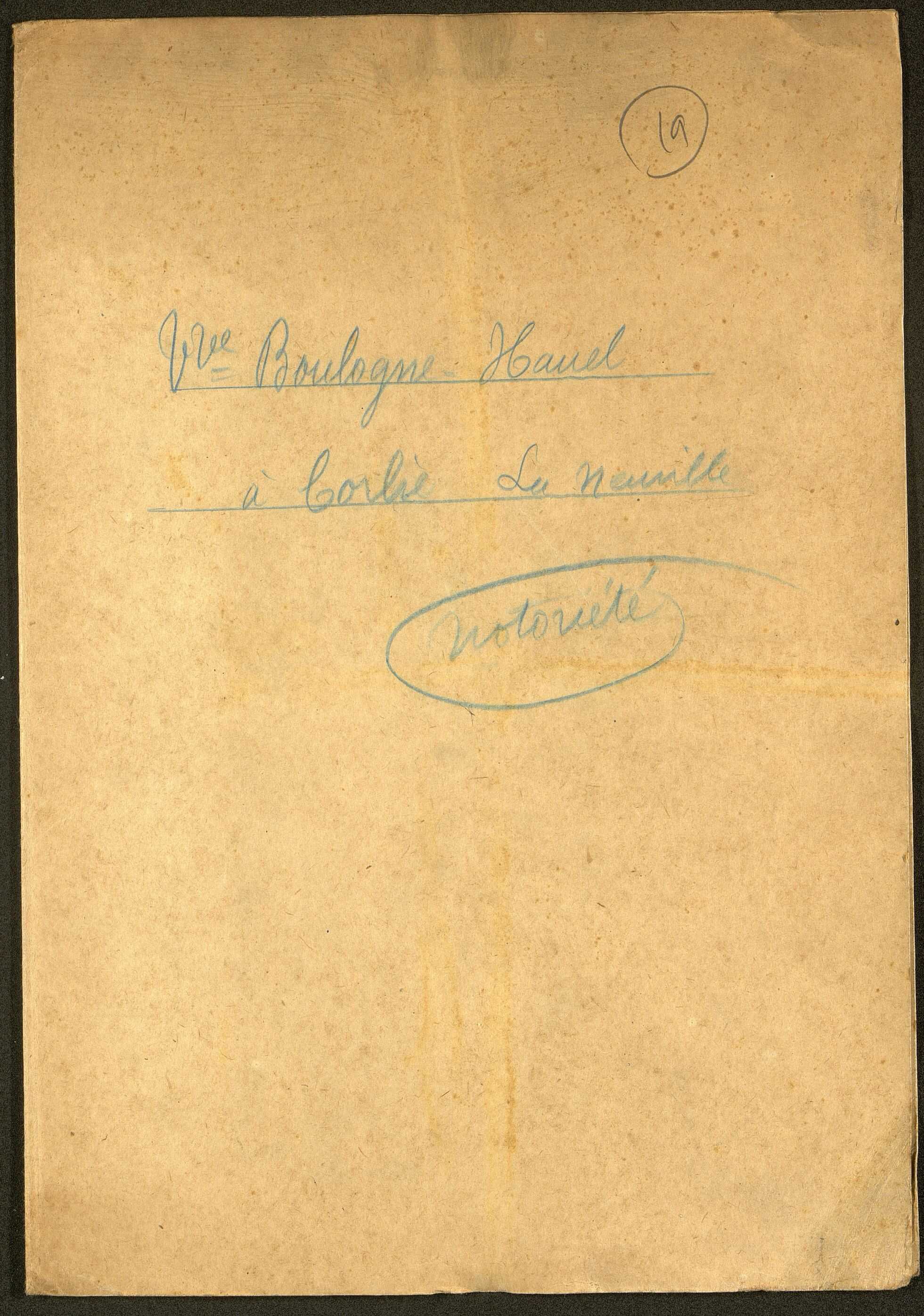 Corbie. Demande d'indemnisation des dommages de guerre : dossier Boulogne