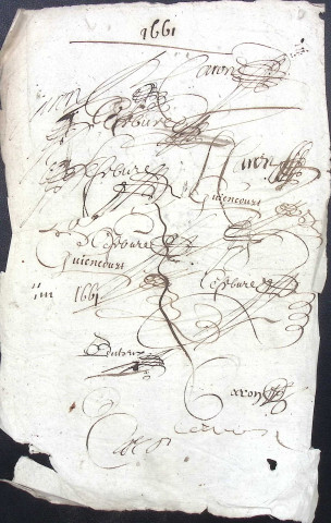 Etude de Me Louis Caron à Amiens (étude n°1). Minutes des années 1660-1661