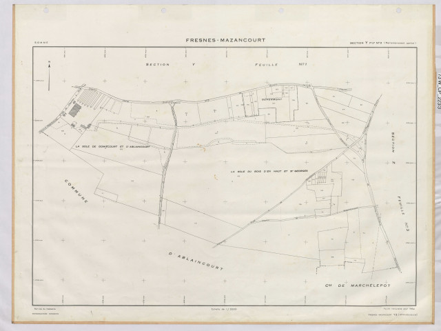 Plan du cadastre rénové - Fresne-Mazancourt : section Y2