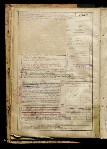 Fatoux, Louis Georges, né le 14 février 1879 à Amiens (Somme), classe 1899, matricule n° 1040, Bureau de recrutement d'Amiens