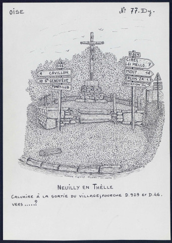 Neuilly-en-Thelle (Oise) : calvaire à la sortie du village - (Reproduction interdite sans autorisation - © Claude Piette)