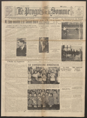 Le Progrès de la Somme, numéro 20557, 23 décembre 1935