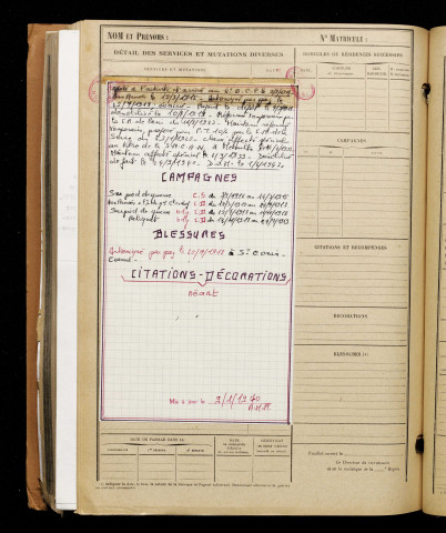 Jacques, Georges Emile Joseph, né le 20 mars 1894 à Saint-Blimont (Somme), classe 1914, matricule n° 1519, Bureau de recrutement d'Abbeville