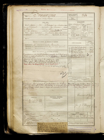 Bennezon, André Edouard Albert, né le 07 janvier 1901 à Hangest-en-Santerre (Somme), classe 1921, matricule n° 144, Bureau de recrutement de Péronne