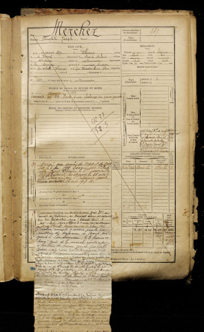Merchez, Théophile Joseph, né le 19 mars 1877 à Fillièvres (Pas-de-Calais), classe 1897, matricule n° 387, Bureau de recrutement d'Abbeville