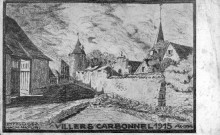 Le village en 1915, d'après un dessin d'un soldat allemand