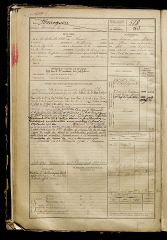 Bourgoin, Edmond Louis, né le 17 septembre 1888 à Amiens (Somme), classe 1908, matricule n° 518, Bureau de recrutement d'Amiens