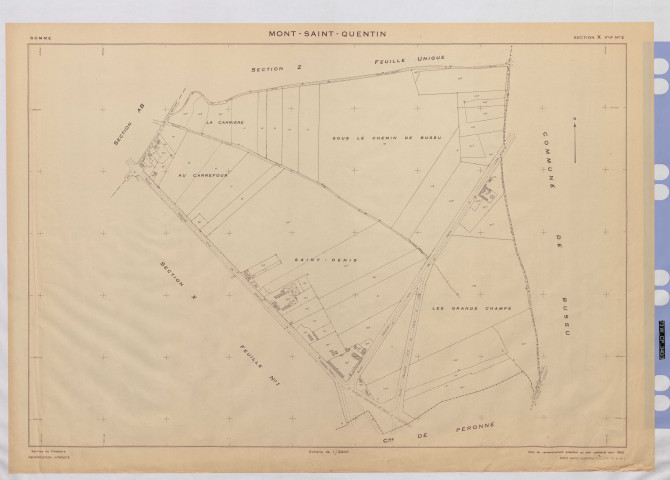 Plan du cadastre rénové - Mont-Saint-Quentin : section X2