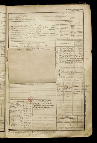 Gorlier, Charles Jean François, né le 30 juillet 1896 à Croisilles (Pas-de-Calais), classe 1916, matricule n° 1061, Bureau de recrutement d'Amiens