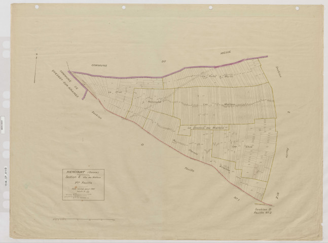 Plan du cadastre rénové - Riencourt : section E1