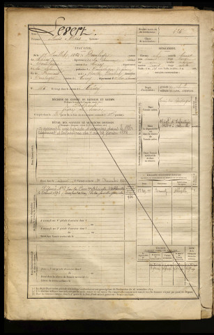 Levert, Louis Alexis, né le 17 juillet 1865 à Domléger-Longvillers (Somme), classe 1885, matricule n° 625, Bureau de recrutement d'Abbeville