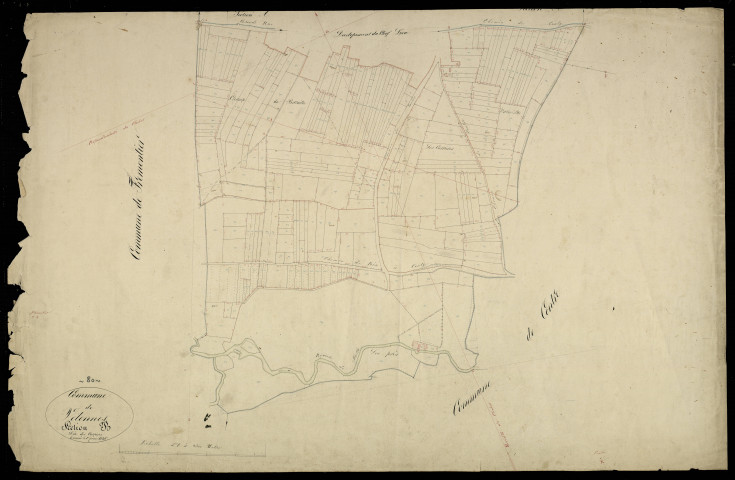 Plan du cadastre napoléonien - Velennes : Carrières (Les), B