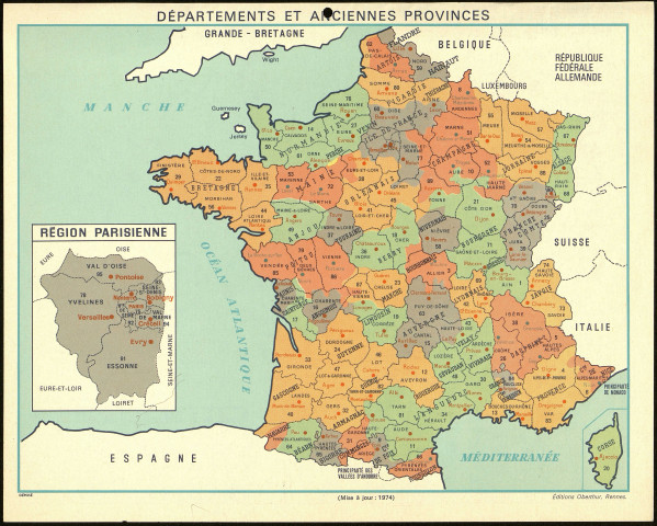 Départements et anciennes provinces de France