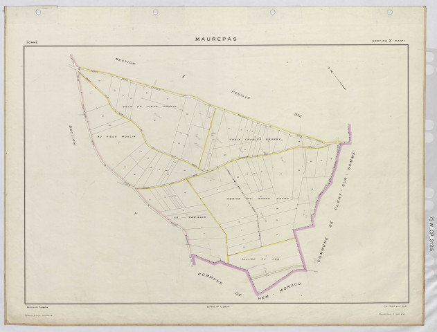 Plan du cadastre rénové - Maurepas : section X1