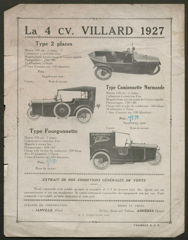 Publicités automobiles : Villard