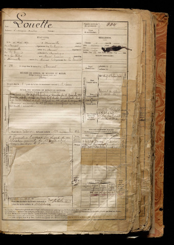 Louette, François Nicolas, né le 26 mai 1872 à Bonneville (Somme), classe 1892, matricule n° 224, Bureau de recrutement d'Abbeville