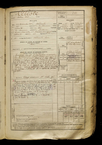 Céleste, Arthur Noël, né le 25 décembre 1882 à Abbeville (Somme), classe 1902, matricule n° 351, Bureau de recrutement d'Abbeville