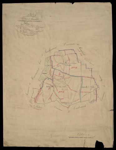 Plan du cadastre napoléonien - Gratibus : tableau d'assemblage