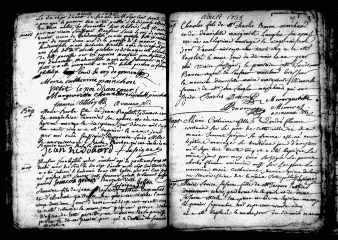 Amiens (Saint-Germain) : baptêmes, mariages, sépultures (1735-1737)