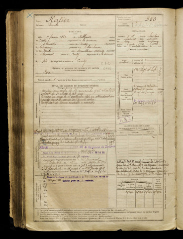 Ratier, Emile, né le 01 février 1882 à Belleuse (Somme), classe 1902, matricule n° 950, Bureau de recrutement d'Amiens