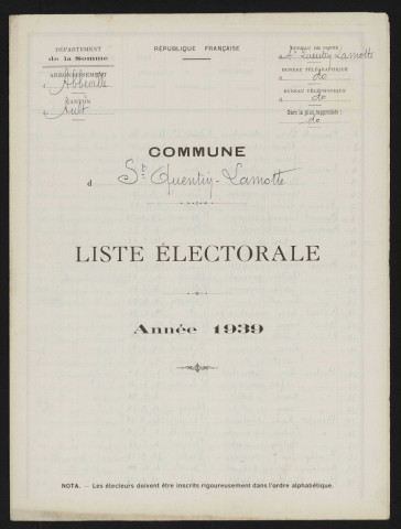 Liste électorale : Saint-Quentin-la-Motte-Croix-au-Bailly