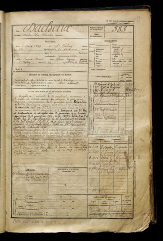 Dacheux, André Elie Charles, né le 06 mars 1899 à Saint-Valery-sur-Somme (Somme), classe 1919, matricule n° 583, Bureau de recrutement d'Abbeville