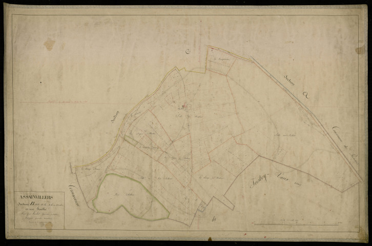 Plan du cadastre napoléonien - Assainvillers : Solle du moulin (La), B