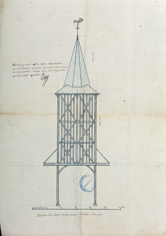 Elévation du clocher d'Eplessier-sous-Poix