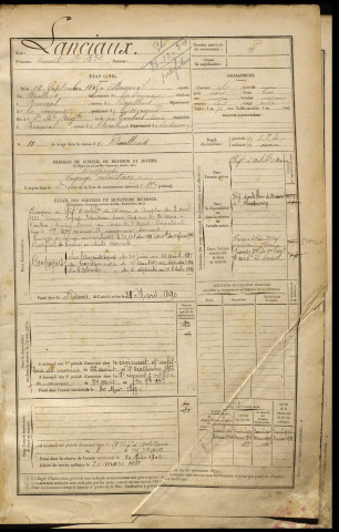 Lanciaux, Ernest Jean Baptiste, né le 16 septembre 1865 à Beauval (Somme), classe 1885, matricule n° 5, Bureau de recrutement d'Abbeville