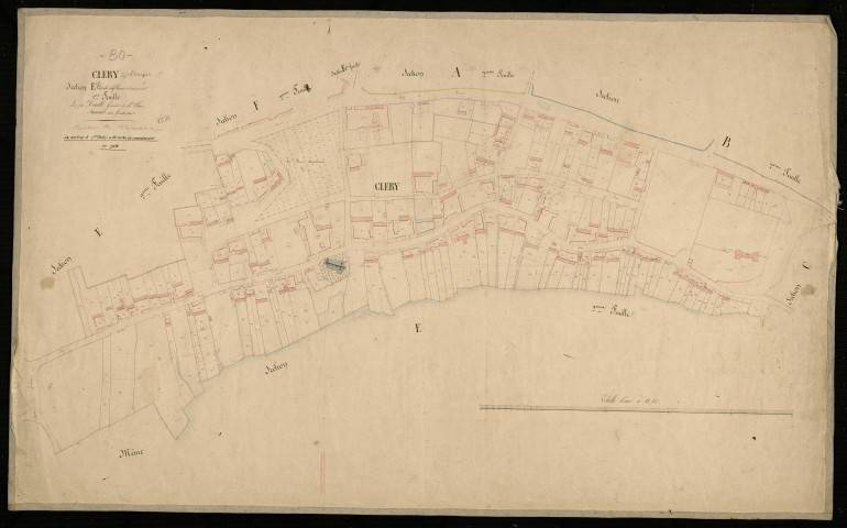 Plan du cadastre napoléonien - Clery-sur-Somme (Cléry) : Chef-lieu (Le) ; Omiécourt, E1