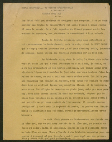 Témoignage de Baudoin, Raoul et correspondance avec Jacques Péricard