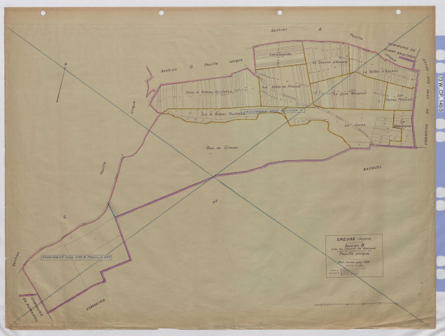 Plan du cadastre rénové - Creuse : section B