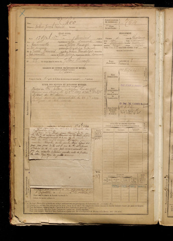 Théo, Arthur Joseph Léopold, né le 17 avril 1875 à Amiens (Somme), classe 1895, matricule n° 764, Bureau de recrutement d'Amiens