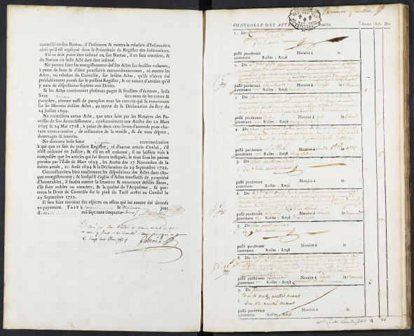 Contrôle des actes du bureau de Conty pour la période du 4 septembre 1753 au 7 mars 1756