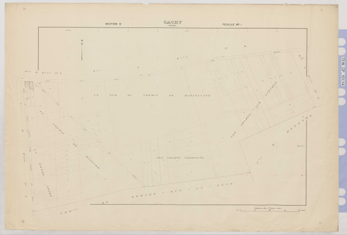 Plan du cadastre rénové - Cachy : section D1