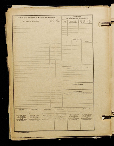 Inconnu, classe 1915, matricule n° 1107, Bureau de recrutement de Péronne