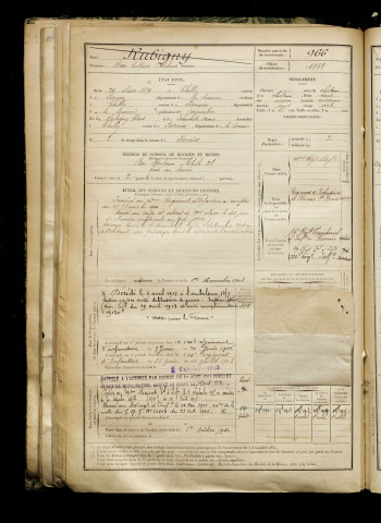 Rubigny, Oscar Sulpice Alphonse, né le 24 mars 1879 à Chilly (Somme), classe 1899, matricule n° 966, Bureau de recrutement de Péronne