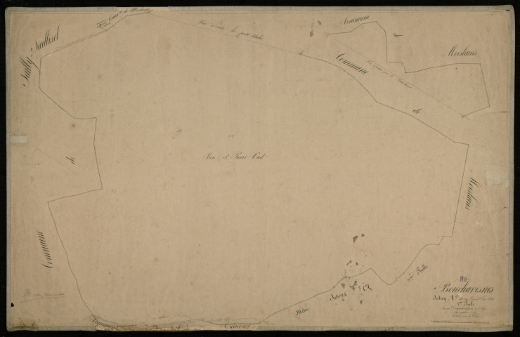 Plan du cadastre napoléonien - Bouchavesnes-Bergen (Bouchavesnes) : Bois Saint Pierre Vast (Le), A1