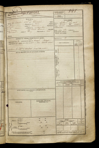 Degremont, Lucien Emile, né le 29 décembre 1896 à Élincourt (Nord), classe 1916, matricule n° 141, Bureau de recrutement de Péronne