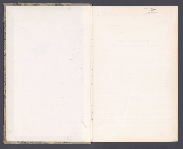 Table des successions et absences du bureau d'Amiens