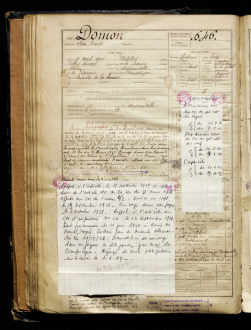 Domon, Léon Ernest, né le 11 avril 1901 à Flesselles (Somme), classe 1921, matricule n° 646, Bureau de recrutement d'Abbeville