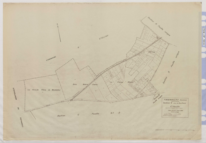 Plan du cadastre rénové - Faverolles : section C1