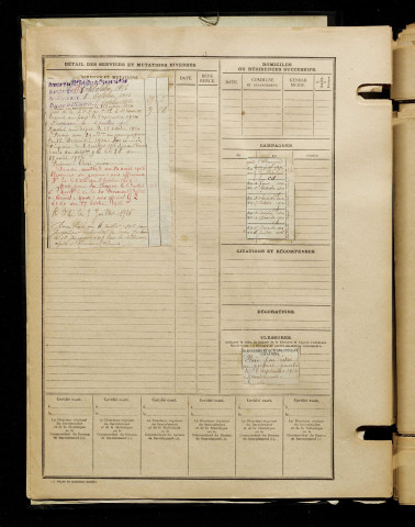 Delaporte, Raymond Paul, né le 13 décembre 1891 à Amiens (Somme), classe 1911, matricule n° 1265, Bureau de recrutement d'Amiens