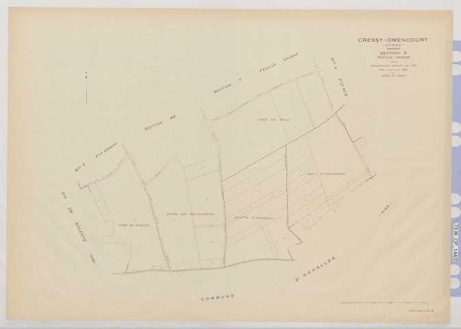 Plan du cadastre rénové - Cressy-Omencourt : section S