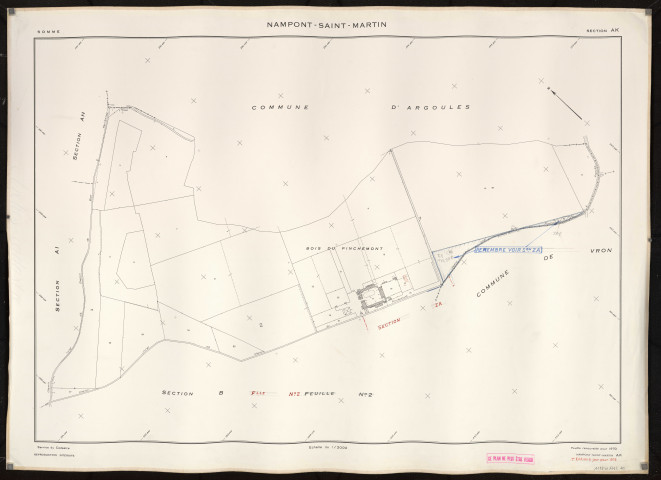 Plan du cadastre rénové - Nampont-Saint-Martin : section AK