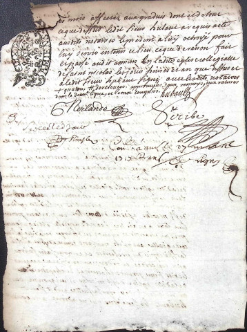 Etude de Me Jacques Scribe à Amiens (étude n°6). Minutes de l'année 1717