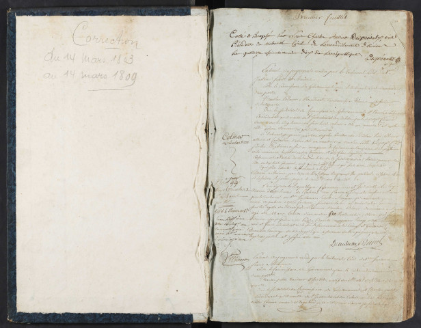 Maison de correction dite Bicêtre à Amiens. Registre d'écrou : numéros 199 à 878. 6 nivôse an X (27 décembre 1801) - 14 mars 1809