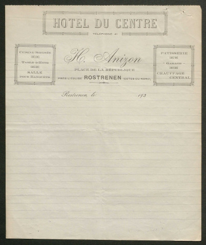 Témoignage de Anizon, H. et correspondance avec Jacques Péricard