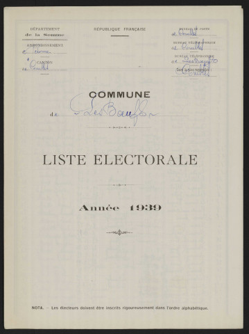 Liste électorale : Lesboeufs